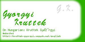 gyorgyi kruttek business card